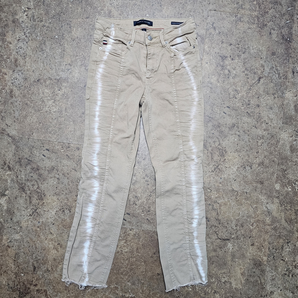Tommy Hilfiger Tribeca Skinny Stretch Premium Women's Khaki Ankle Jeans Size 4